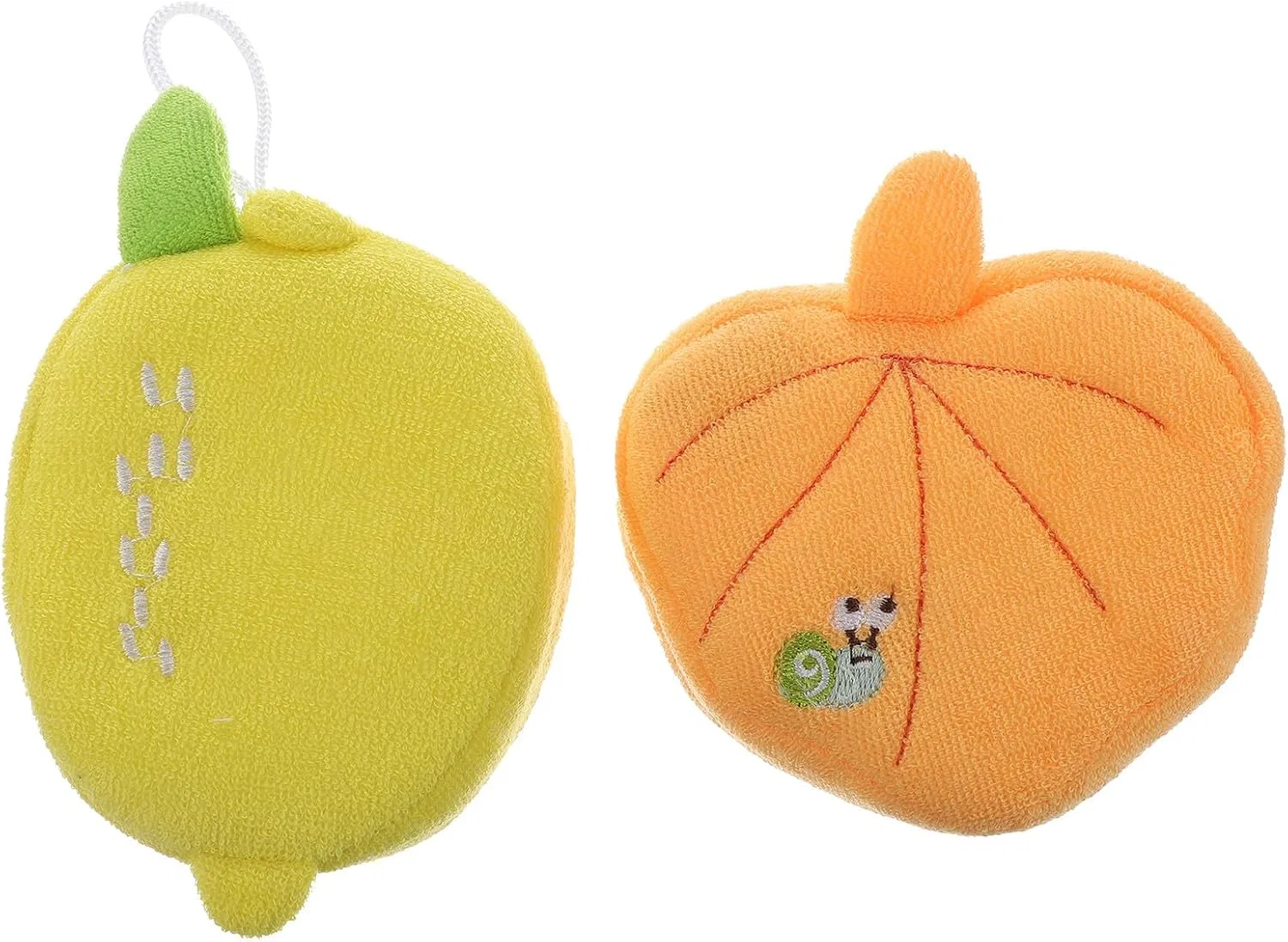 2 губки для душа Fruit Shower Sponge, NIYANGLE, 11x11x3.5 см, Ассорти