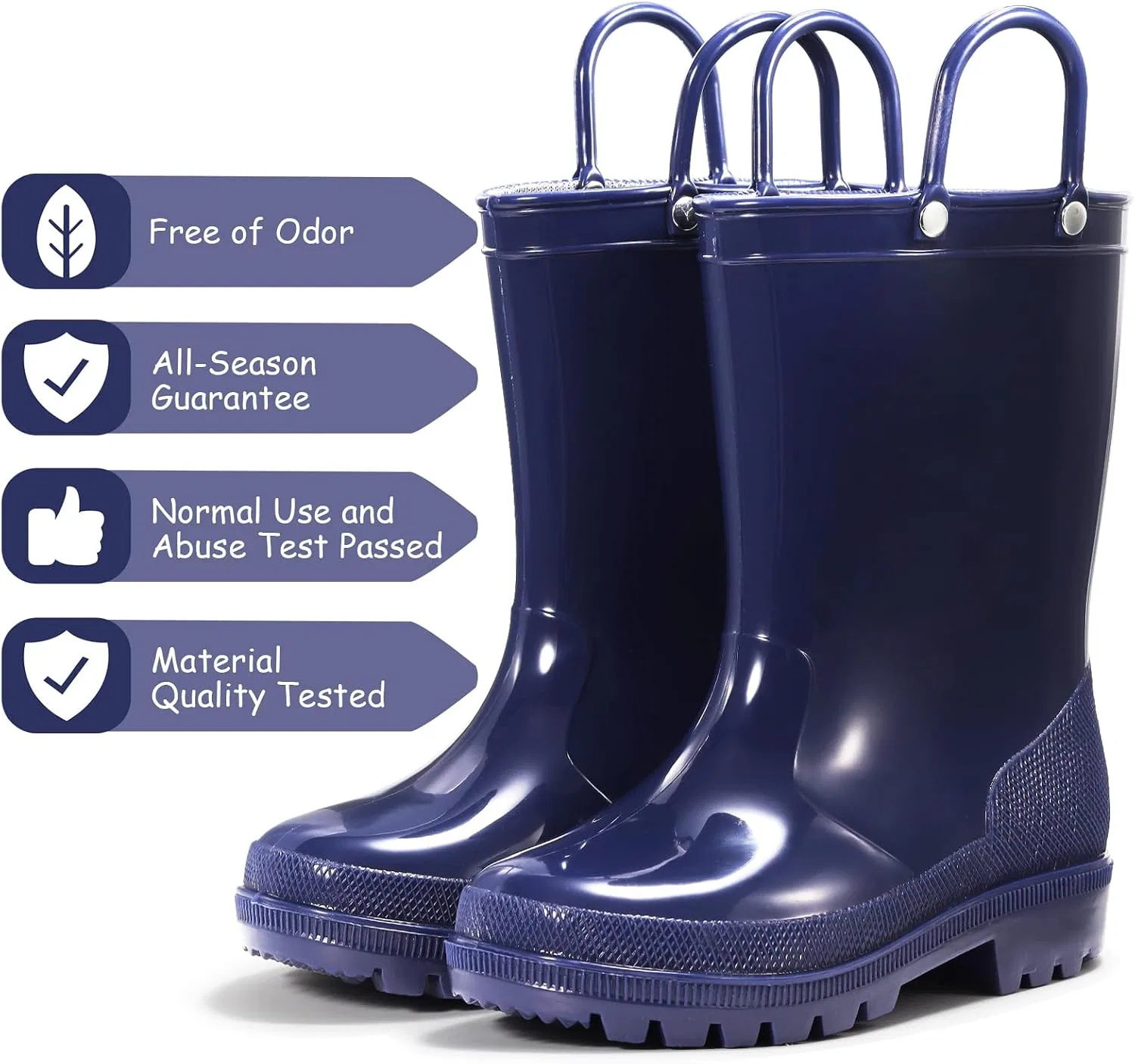 Детские сапоги для девочек водонепроницаемые с принтом WILLPORT, Bright Navy — фото 2