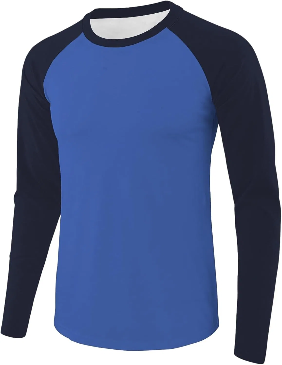Мужская бейсбольная футболка реглан с длинным рукавом, Blue Black