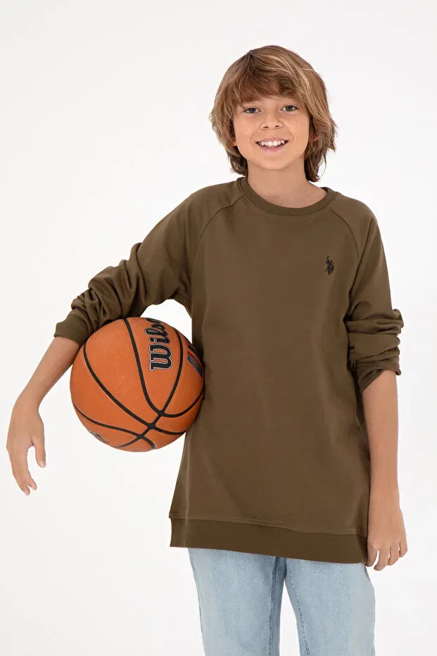 Детское худи для мальчиков с длинным рукавом U.S. Polo Assn., Khaki