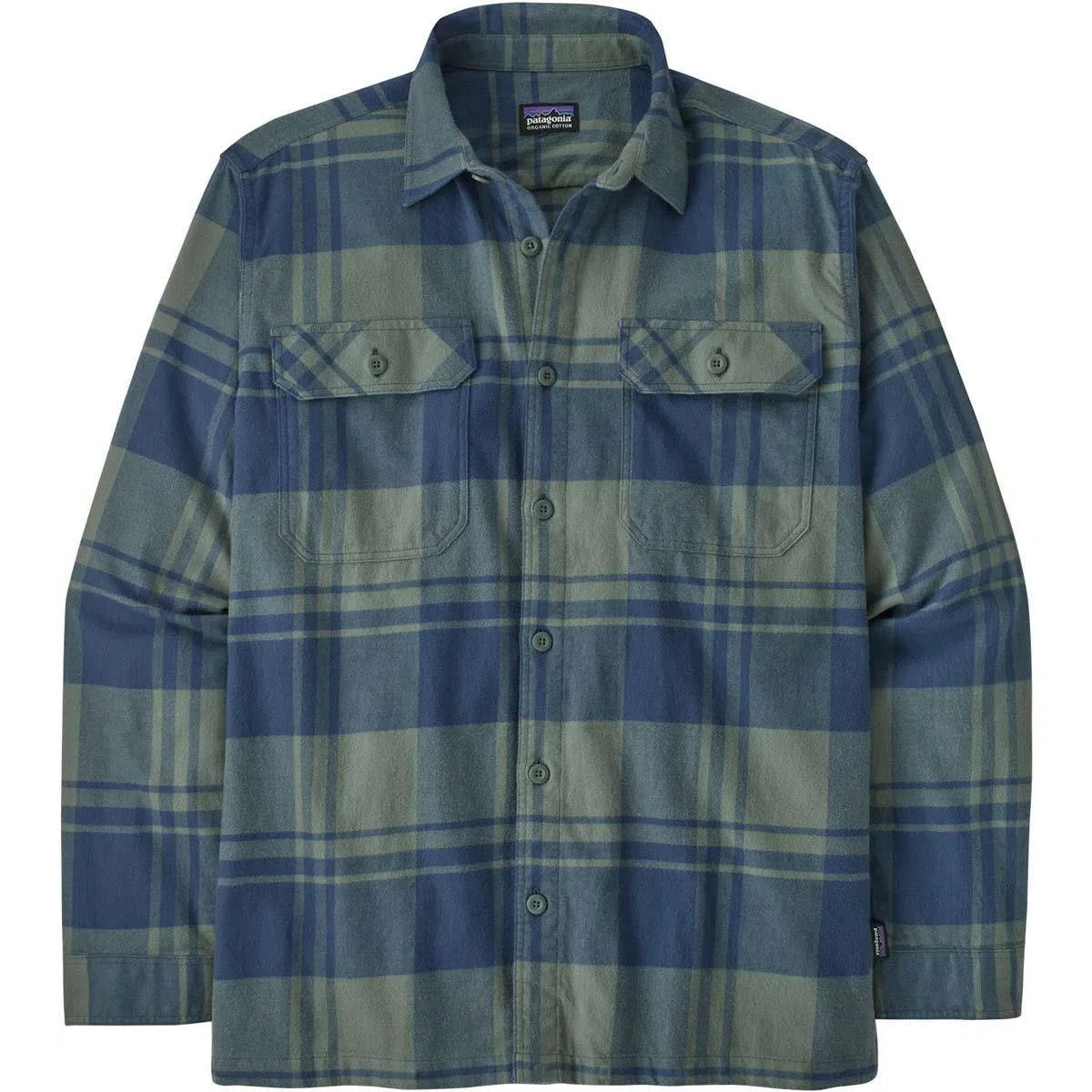 Фланелевая рубашка с длинным рукавом из органического хлопка Fjord Flannel Patagonia, Live Oak/Hemlock Green — фото 3