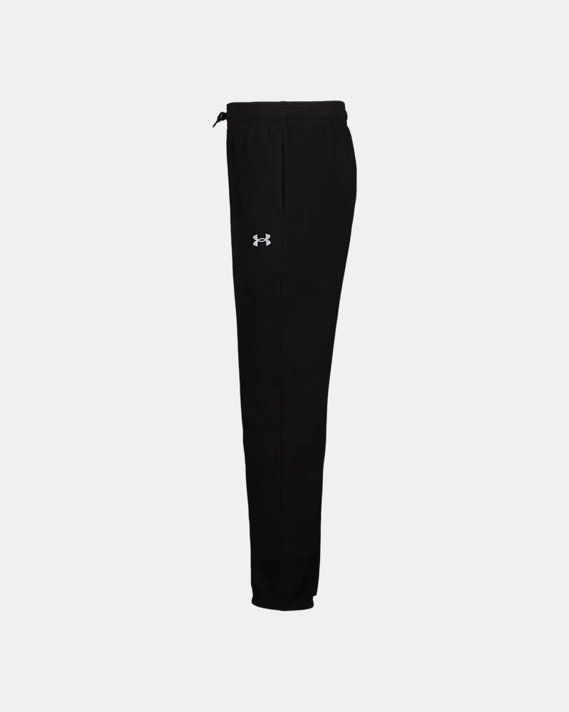 Детские джоггеры на микрофлисе, длина по внутреннему шву 63,5 см, UA Microfleece Hundo UnderArmour, Black/Steel — фото 4