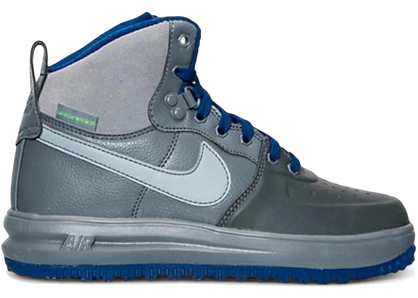 Детские ботинки высокие с шнуровкой Nike Lunar Force 1 Sneakerboot Nike, Cool Grey/Dark Grey/Green Streak