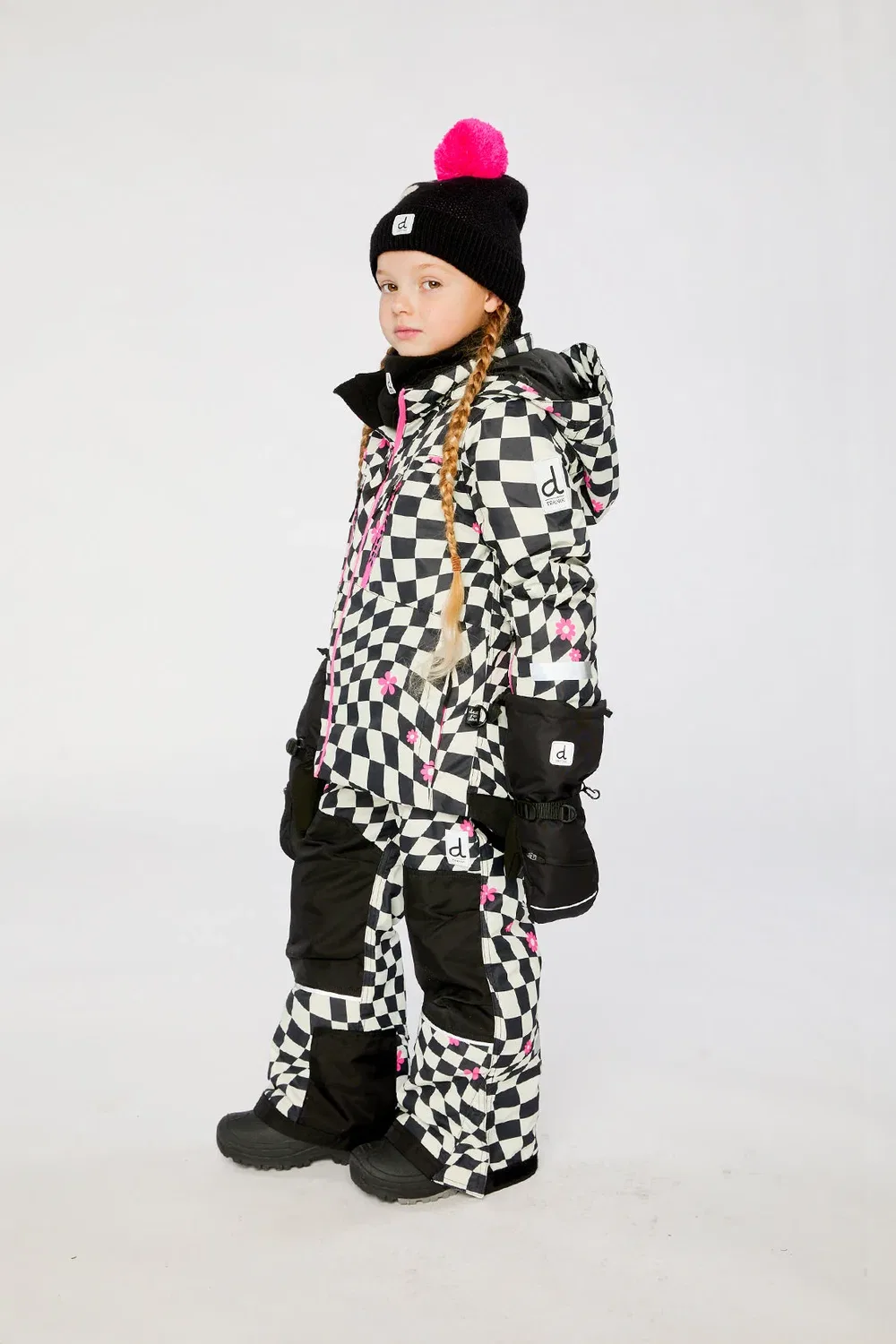 Детский комплект зимней одежды с растущими рукавами Deux par Deux, White Checkered Print — фото 3