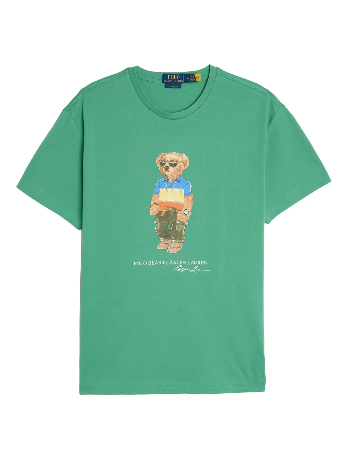 Футболка с медвежьим мотивом, зеленая Polo Ralph Lauren, зеленый