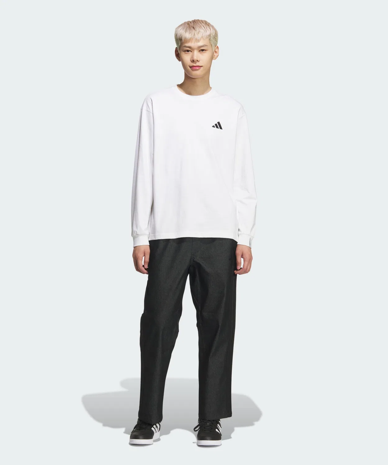 Мужские спортивные брюки с открытым низом, модель Essentials Plus, Adidas, Black — фото 3