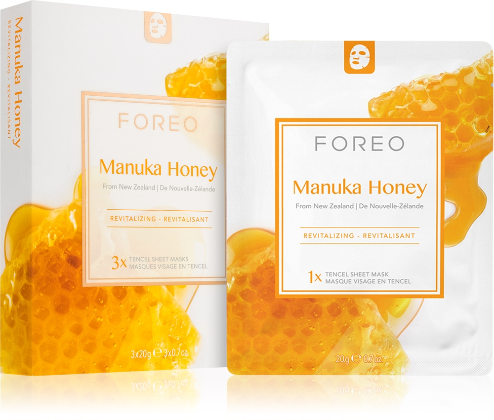 

Тканевая маска Farm to Face с медом манука, увлажняющая и освежающая Foreo, 3× 20 мл