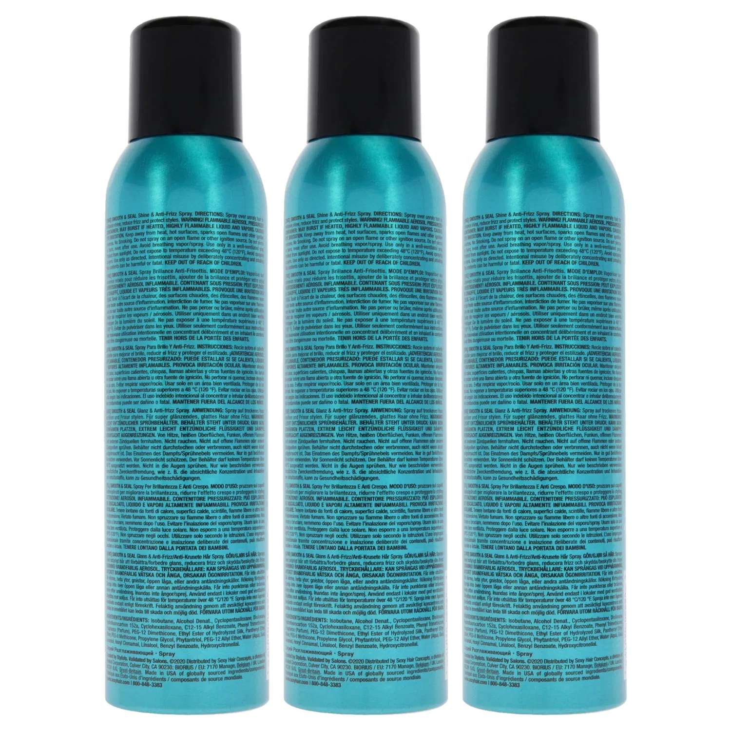 Спрей для волос Sexy Hair Healthy Smooth and Seal Anti-Frizz Spray от Sexy Hair для мужчин и женщин - 170 мл - упаковка из 3 штук, Clear — фото 3