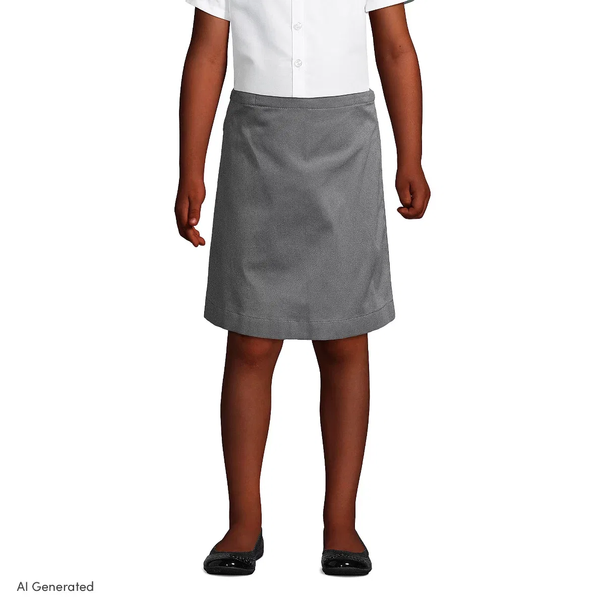 Детская юбка-шорты для девочек с регулируемой талией School Uniform Slim Blend Chino Skort Lands' End, Arctic Gray