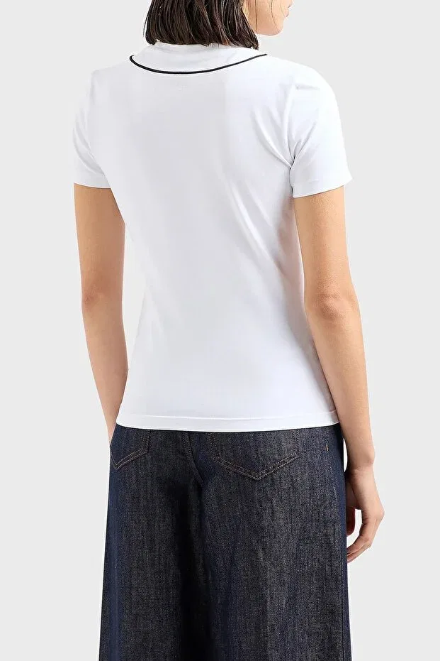 Женская футболка хлопковая с коротким рукавом Emporio Armani, White — фото 2