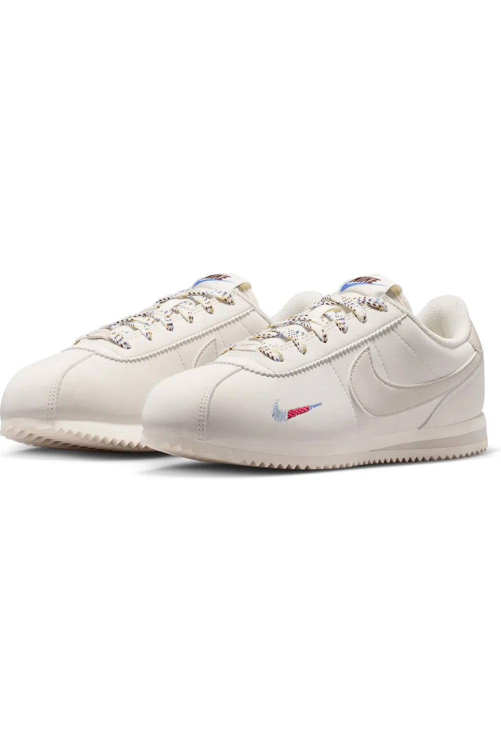 Кроссовки детские на шнуровке Cortez Nike, Soft Pearl/Blue/Burgundy