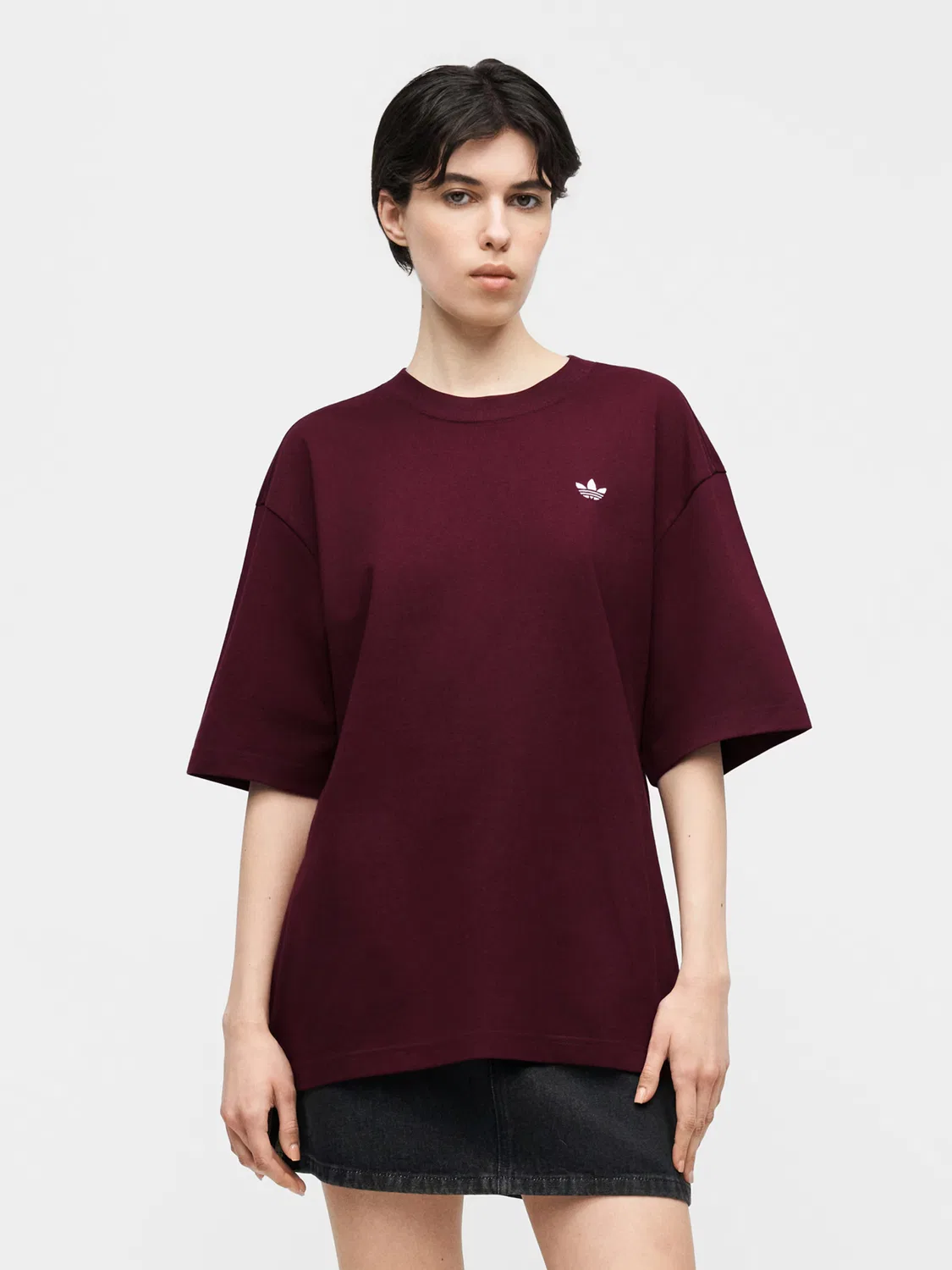 Рубашка оверсайз Adidas Originals Essentials красного цвета — фото 2