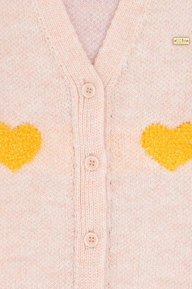 Детский кардиган для девочек хлопковый U.S. Polo Assn., Light Pink — фото 3