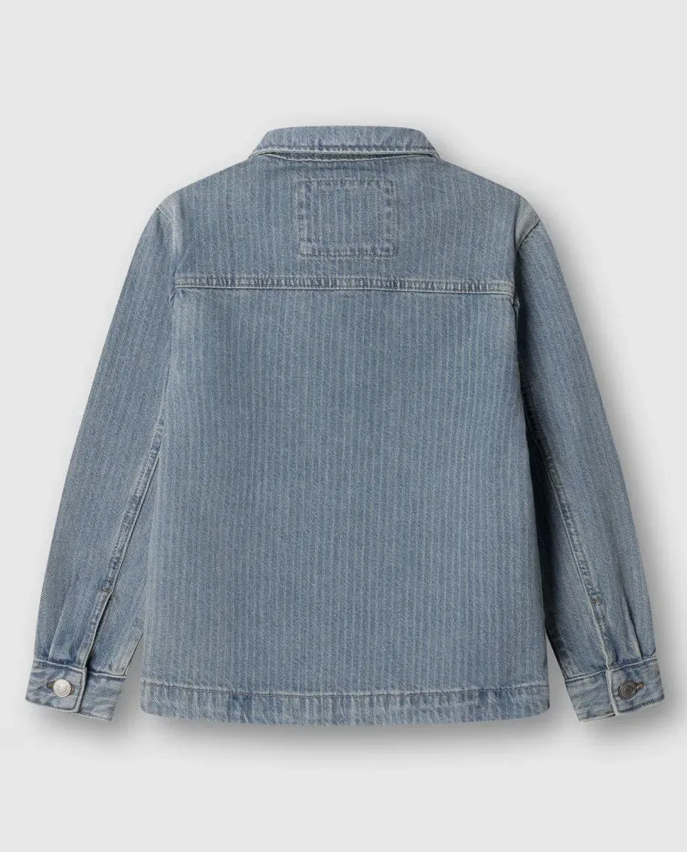 Детская джинсовая куртка в полоску для мальчиков Melbert Pepe Jeans, Azul Claro — фото 2