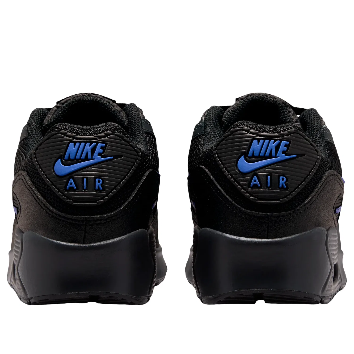 Детские кроссовки с сетчатым верхом Air Max 90 'Black Dark Smoke Grey' Nike, Black/Dark Smoke Grey/Racer Blue — фото 4