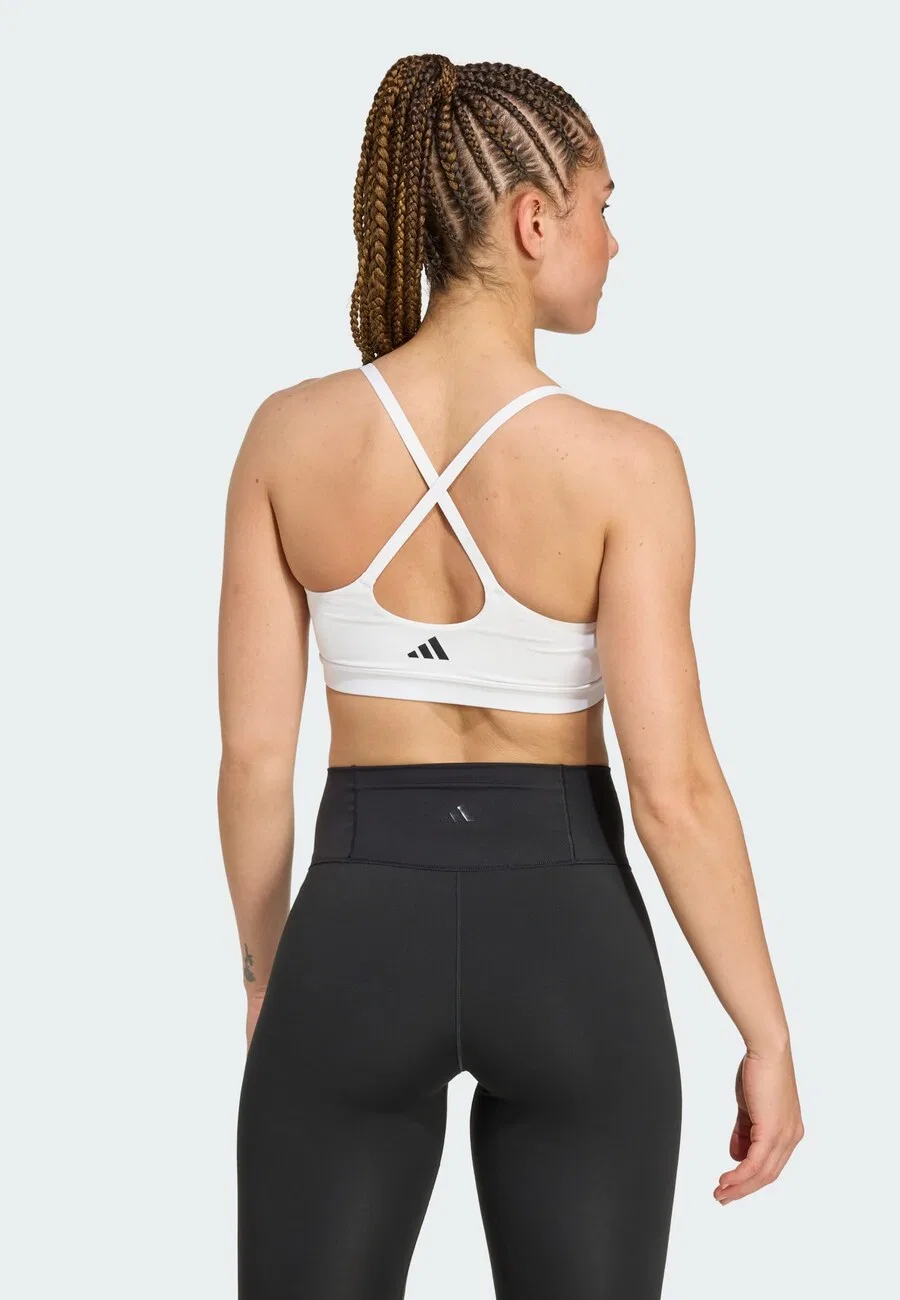 Спортивный бюстгальтер-бралетт ADIDAS PERFORMANCE 'All Me' белого цвета — фото 3