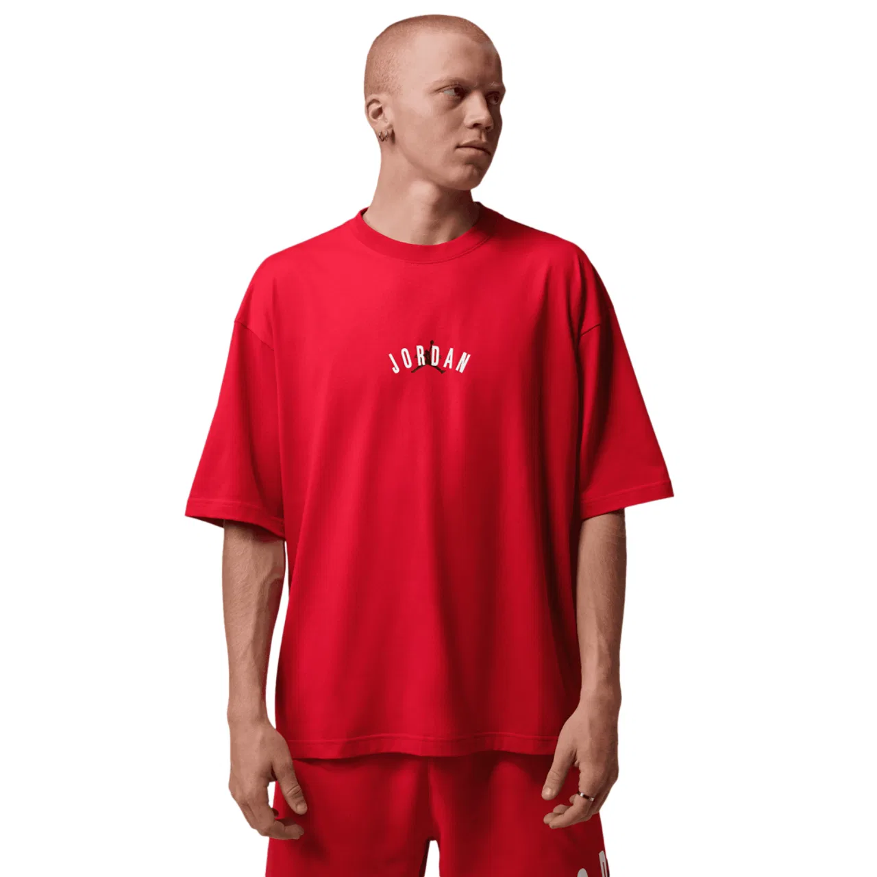 Мужская футболка оверсайз Back Stretch Jordan, цвет Fire Red/White
