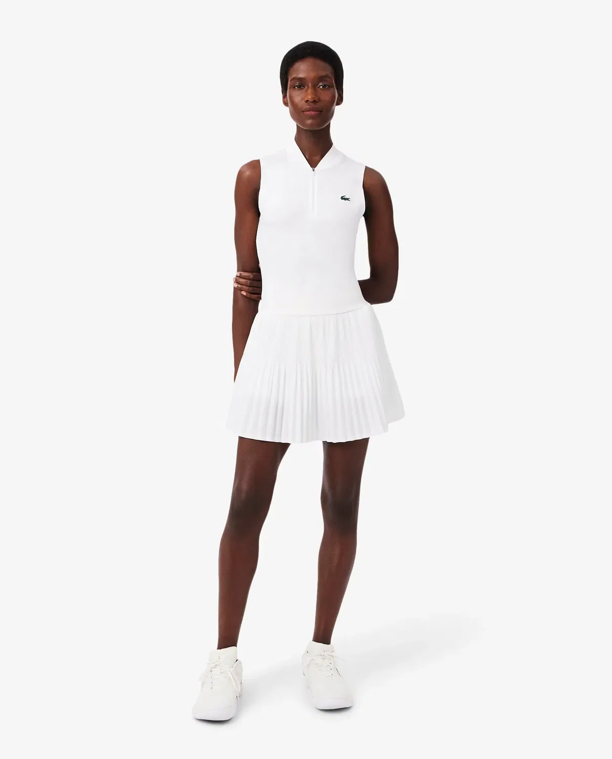 Платье Lacoste Blanco с длинным рукавом, Ultra-Dry, белое