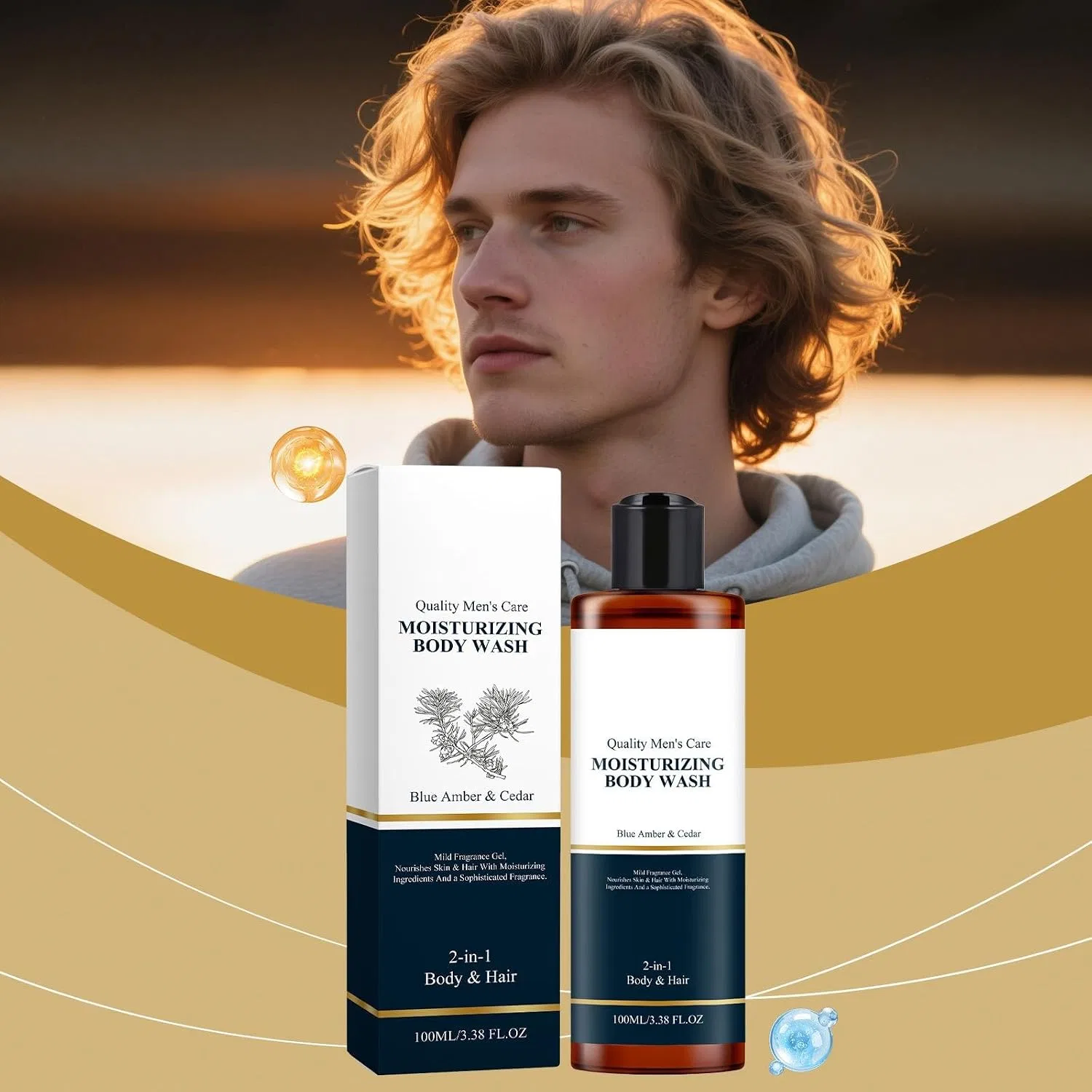 2-in-1 Шампунь и гель для душа для мужчин, Blue Amber & Cedarwood, 100 мл Nfcyhglwz — фото 2
