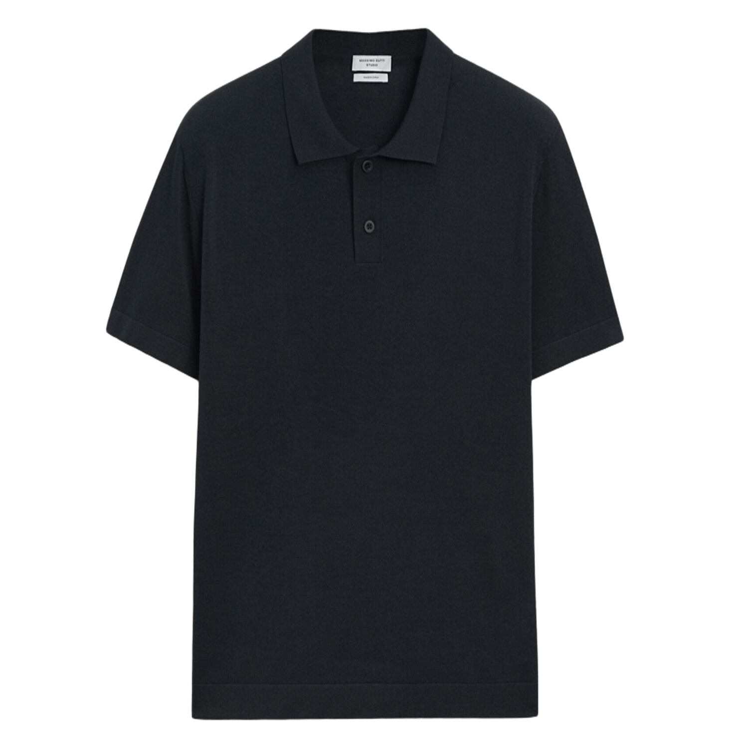 

Футболка-поло Massimo Dutti Short sleeve cotton blend - Studio, темно-синий
