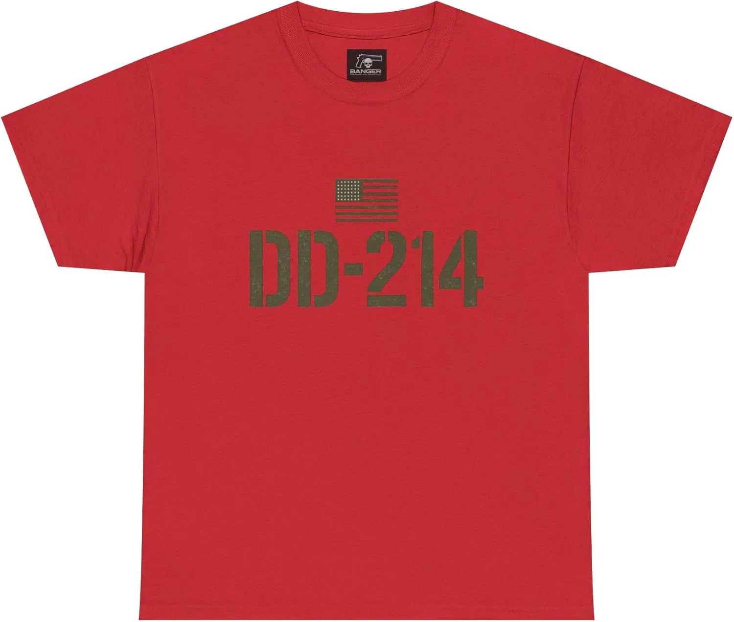 Мужская футболка с принтом DD-214, красный