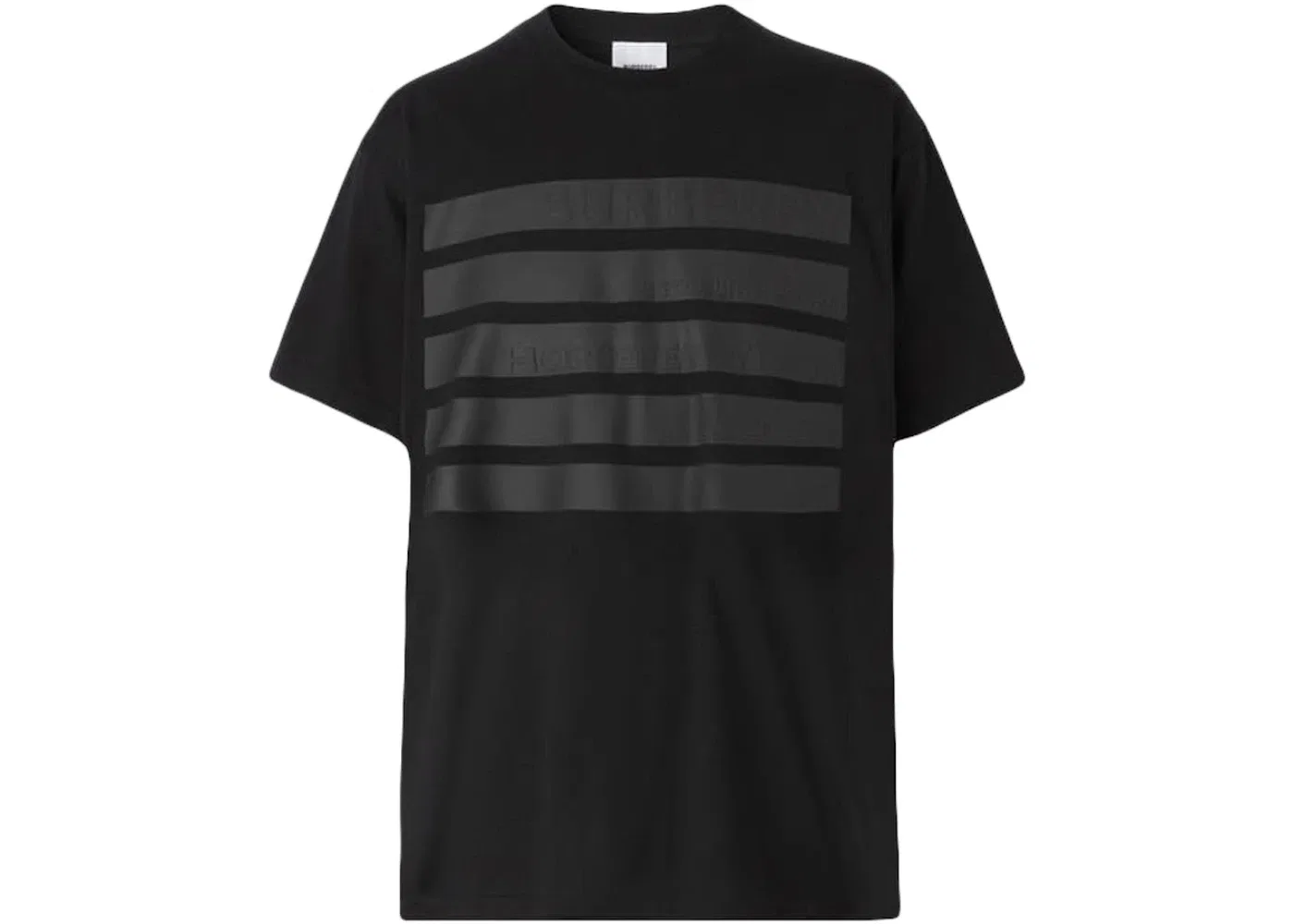 Мужская футболка с принтом Burberry Horseferry Stripe Print Cotton Oversized T-shirt, Black
