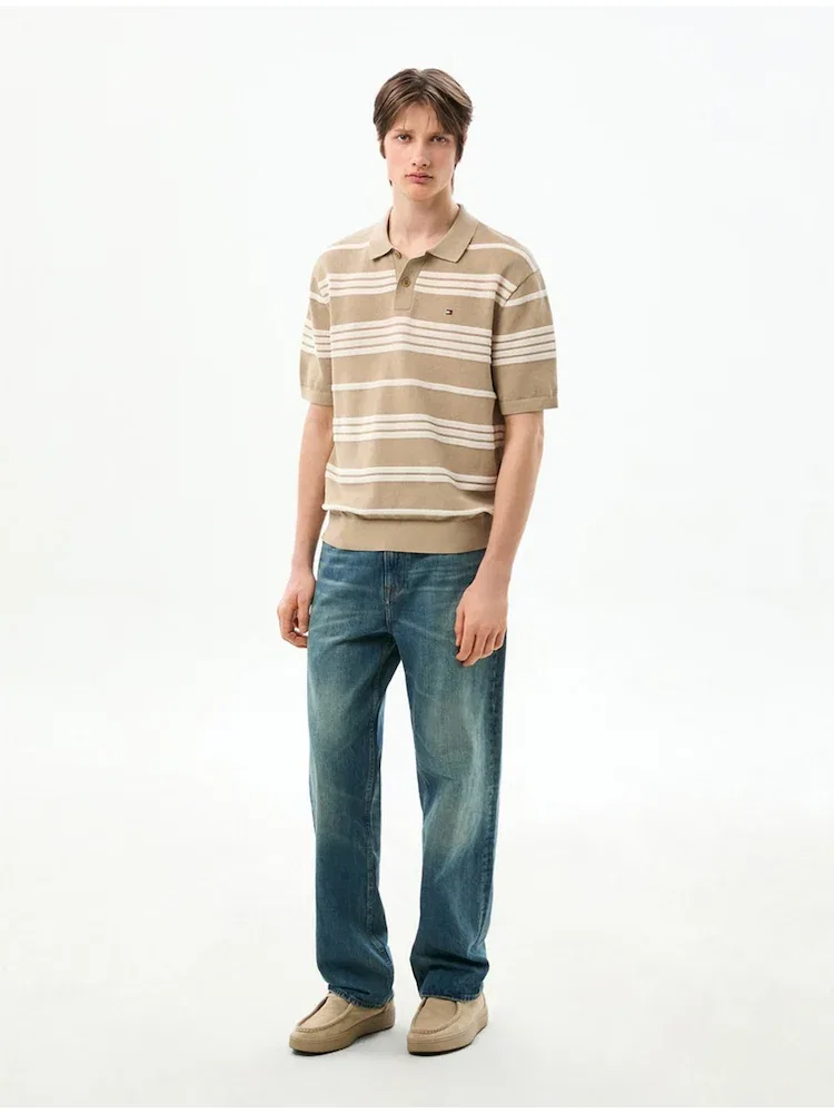 Свитер поло, хлопковый микс, Polo Shirt TOMMY HILFIGER, Ivory — фото 2