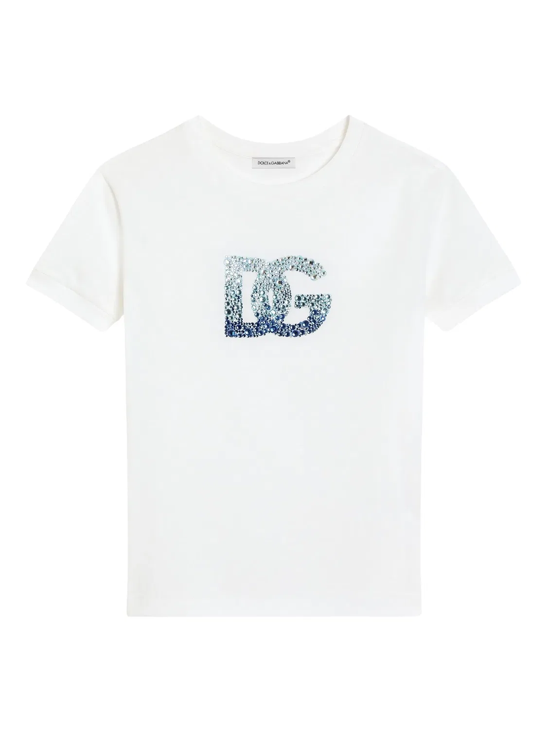 Футболка с логотипом и заклепками Dolce & Gabbana, белый