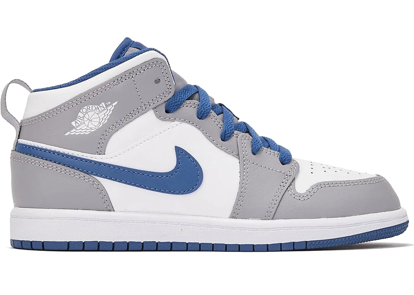Детские кроссовки Lifestyle с принтом Jordan 1 Mid Jordan, Cement Grey White True Blue