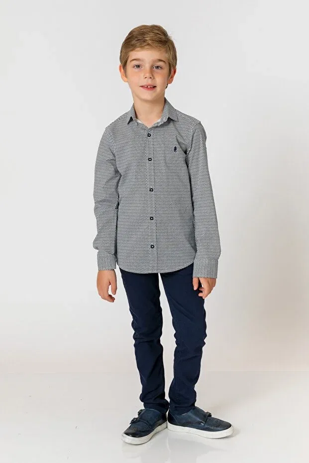 Детская рубашка для мальчиков с длинным рукавом Incity, Navy Blue