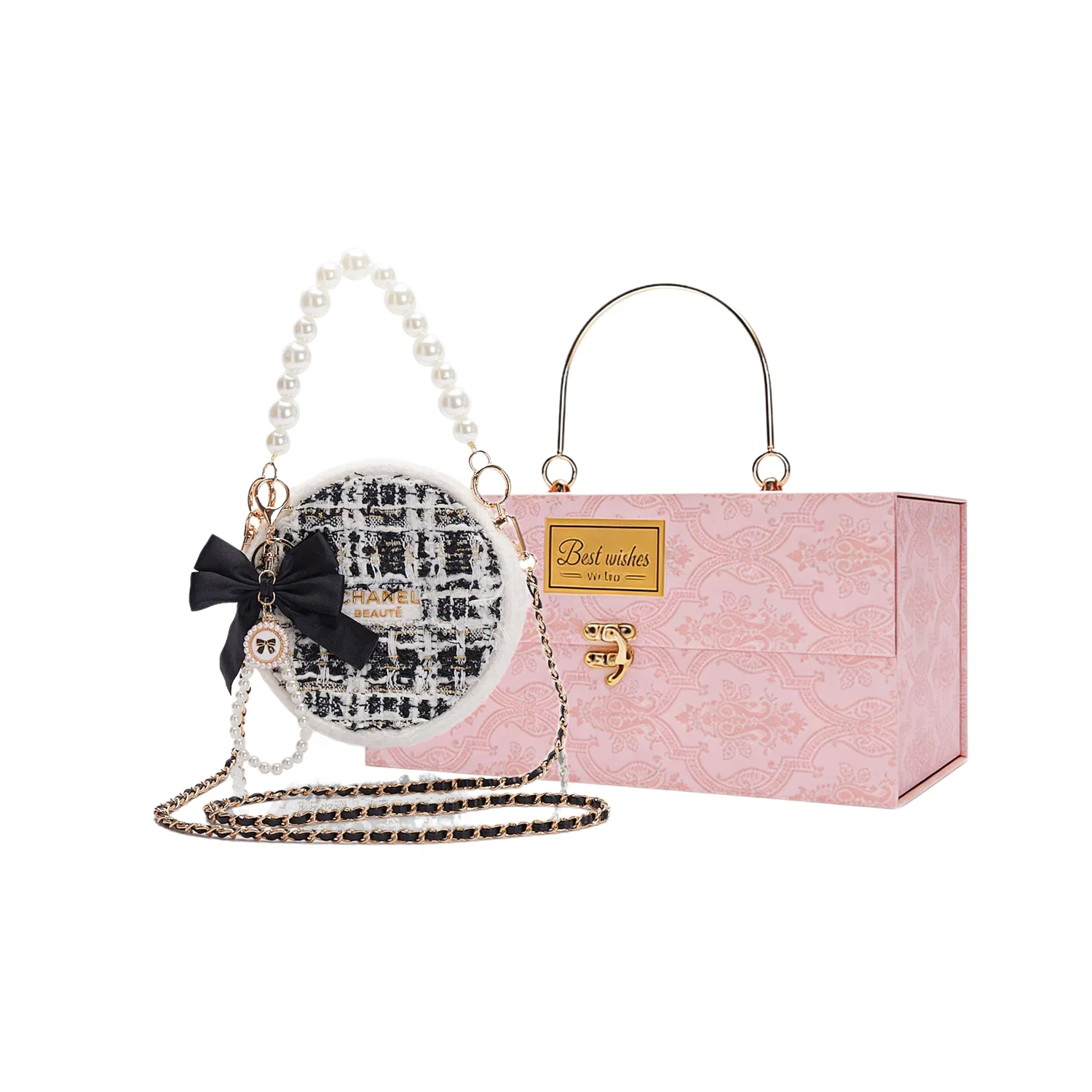 Косметичка-органайзер круглая Bubble Jellyfish Black Gold Princess CHANEL, Black Gold Princess