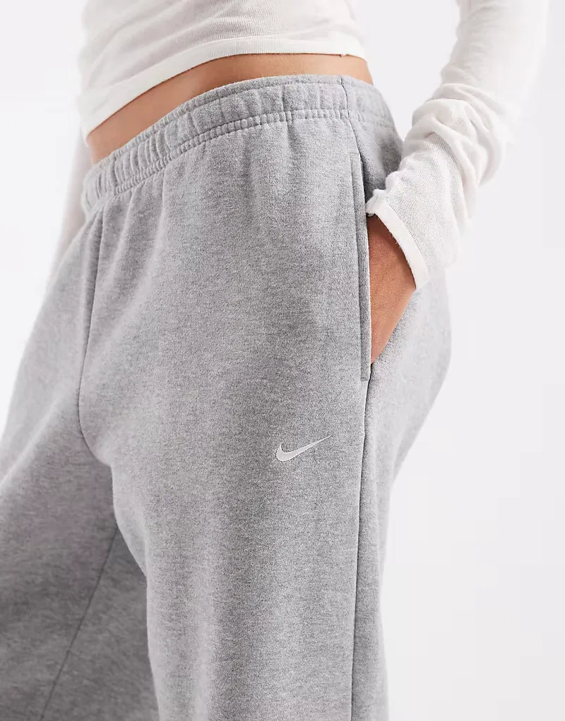 Спортивные брюки Nike Studio Fleece средней плотности свободного кроя, серый — фото 2