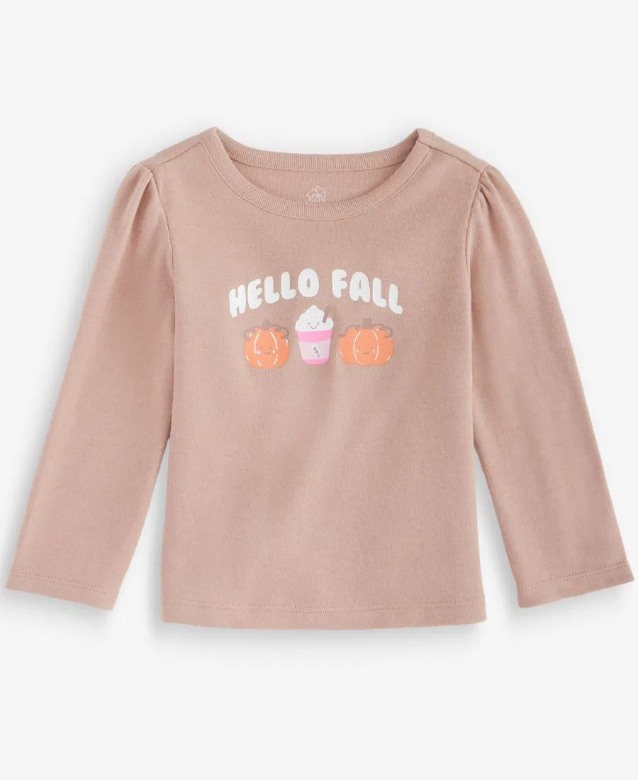 Детская футболка с длинным рукавом с принтом Hello Fall First Impressions, Toffee Candy