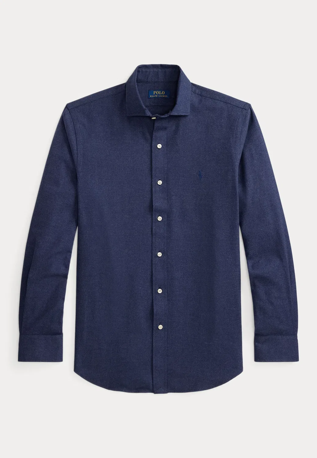 Рубашка из высококачественной саржи, сшитая на заказ - Camisa Polo Ralph Lauren, Spring Navy Heather — фото 4