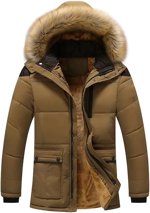 Мужское пальто с капюшоном, стеганое, Military Parka, хаки — фото 2