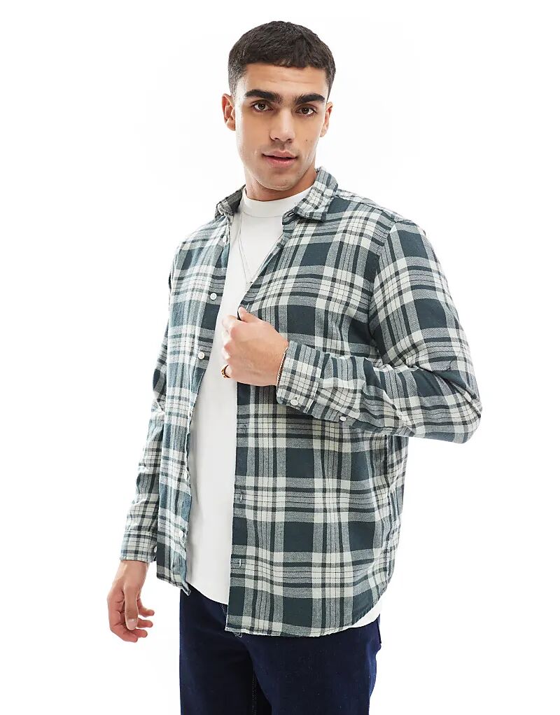 

Клетчатая рубашка зеленого и белого цвета Jack & Jones