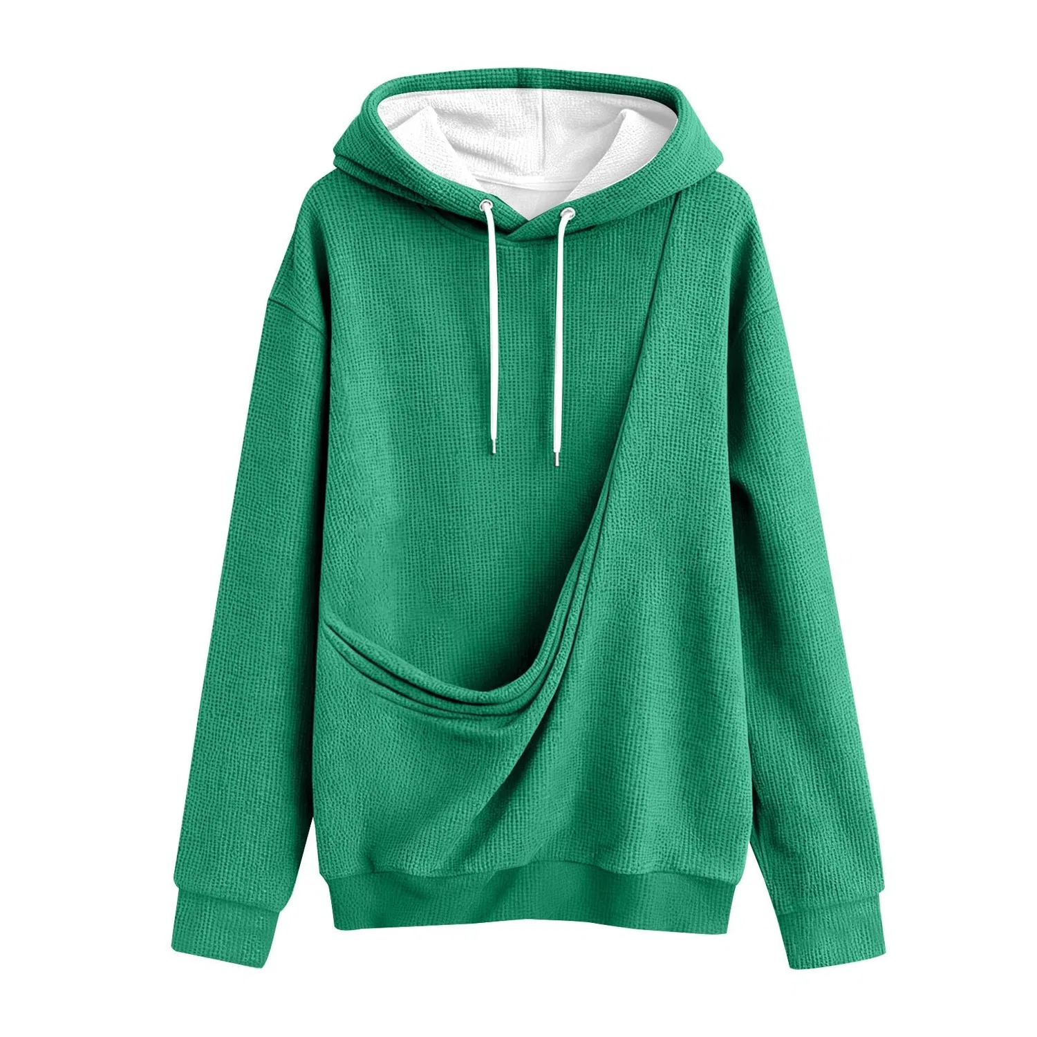 Женский худи с длинным рукавом и карманом-кенгуру Cat Hoodie, z11 green — фото 3