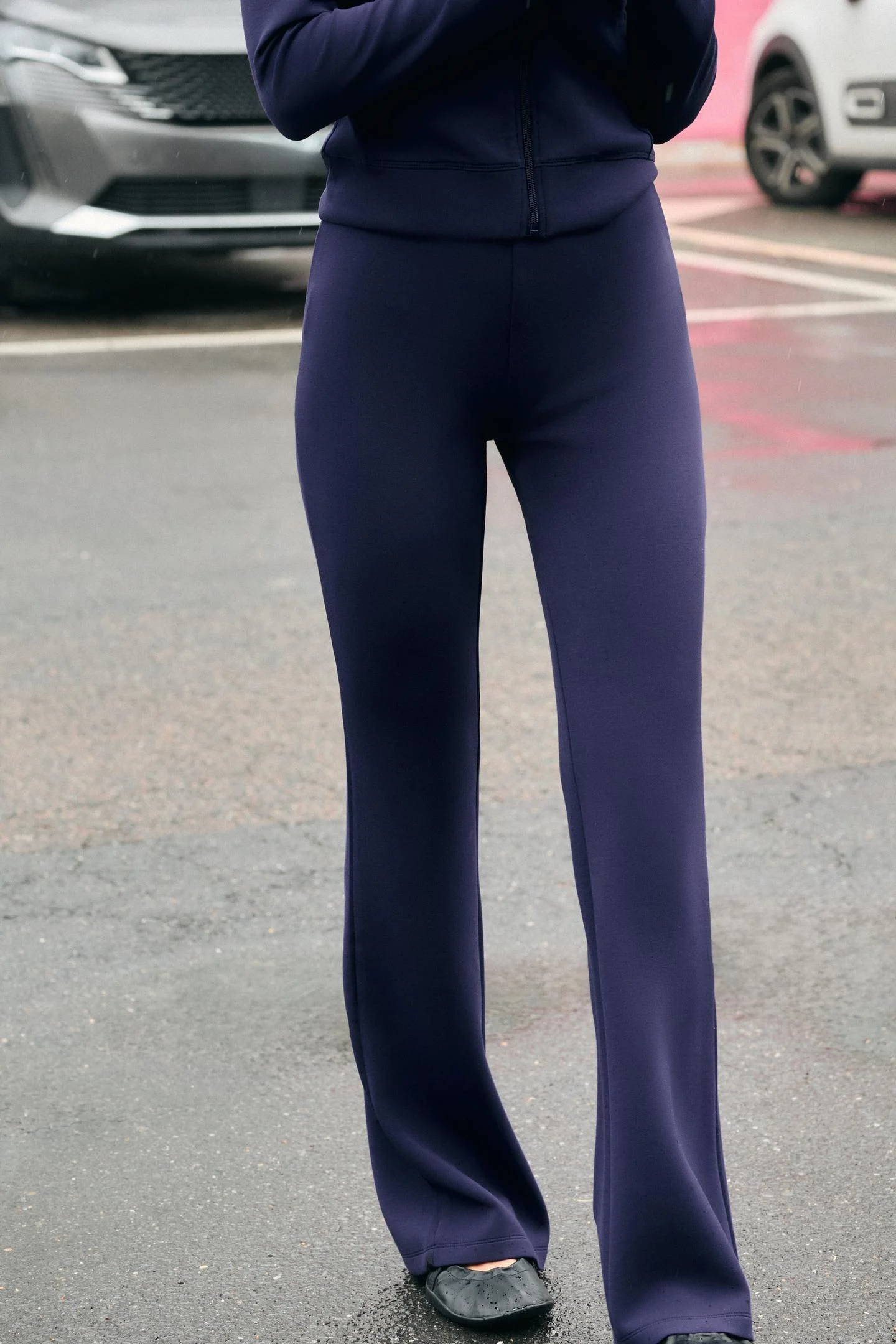 Брюки Zara Flare, темно-синий