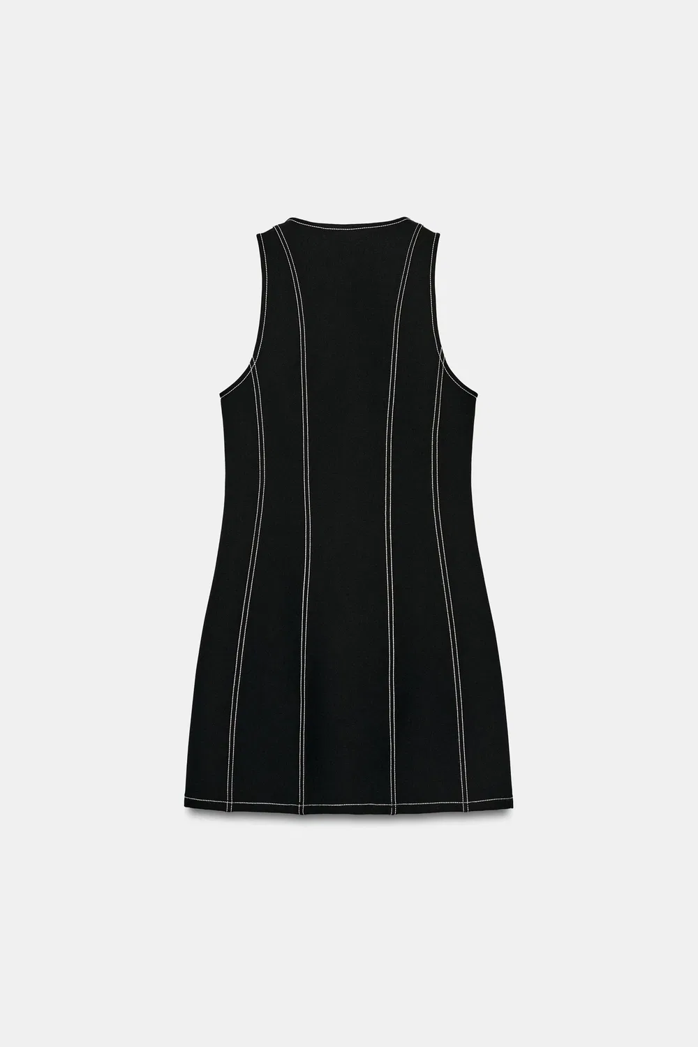 Мини-платье с контрастной отшвой ZARA, Black — фото 3