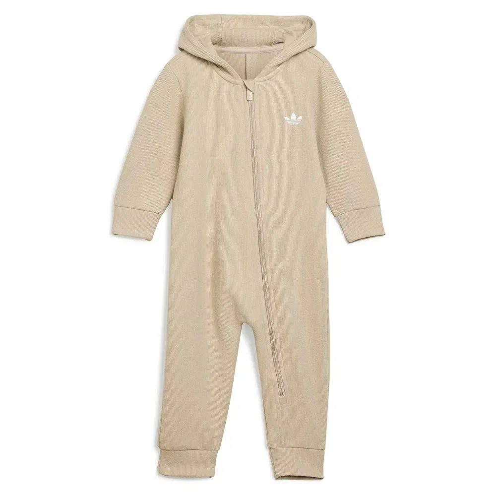 Детский утепленный комбинезон с капюшоном Adidas Originals Regular Hooded Winterized Rib Onesie, Beige
