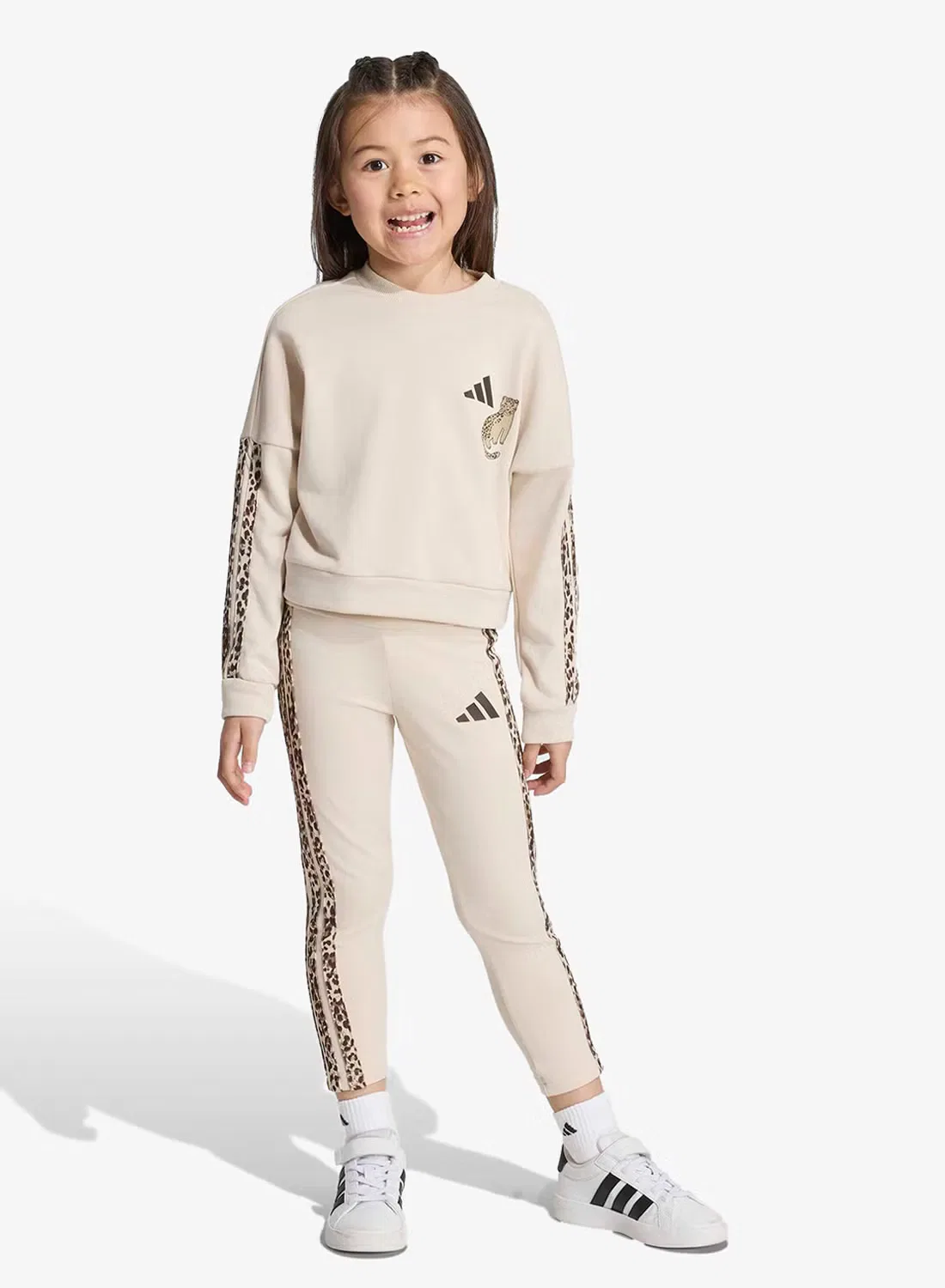 Комплект детский с принтом Animal Leggings Set Adidas, коричневый