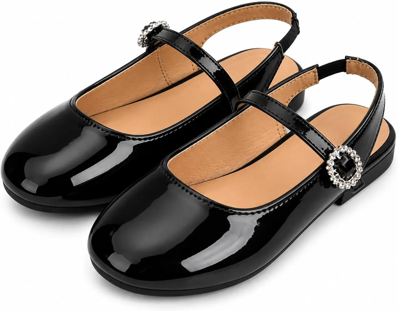 Детские туфли Мэри Джейн для девочек yanyinfootwear, Black/Pat
