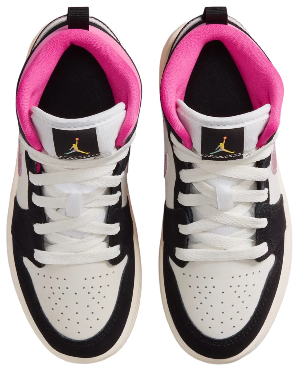 Детские кроссовки для девочек AJ 1 Mid SE Jordan, цвет Pink/Black/Gold — фото 4