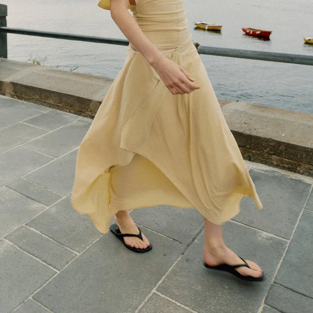 Женская юбка-трапеция Casual Long Skirts, ZARA, Yellow — фото 4