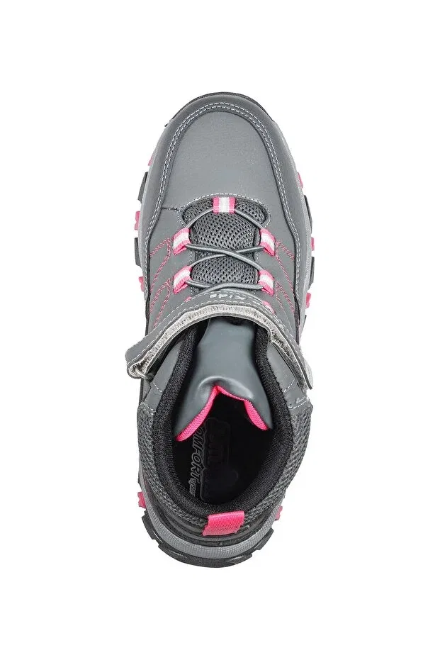 Детские ботинки для девочек на шнуровке Jump, Gray - Black - Fuchsia — фото 3
