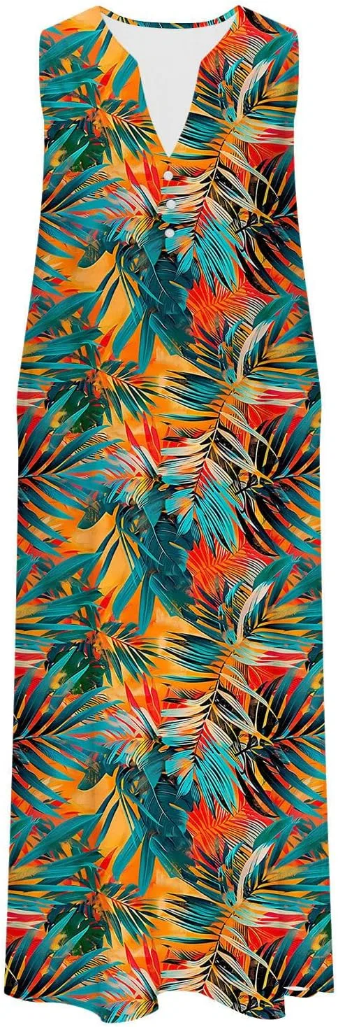 Женское пляжное платье с цветочным принтом A-line, Multicolor — фото 2