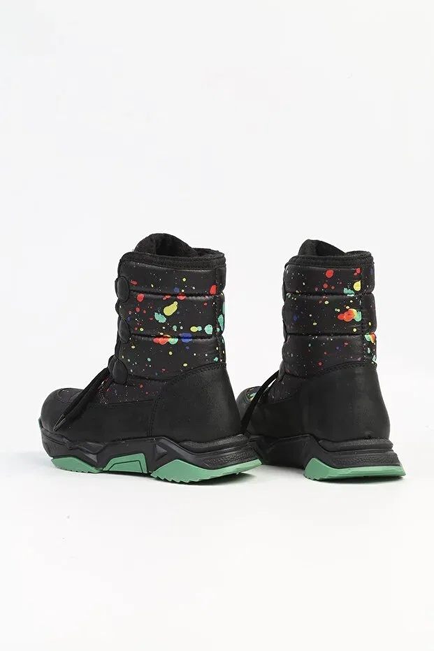 Детские ботинки для девочек с принтом Benetton, Black Green — фото 3