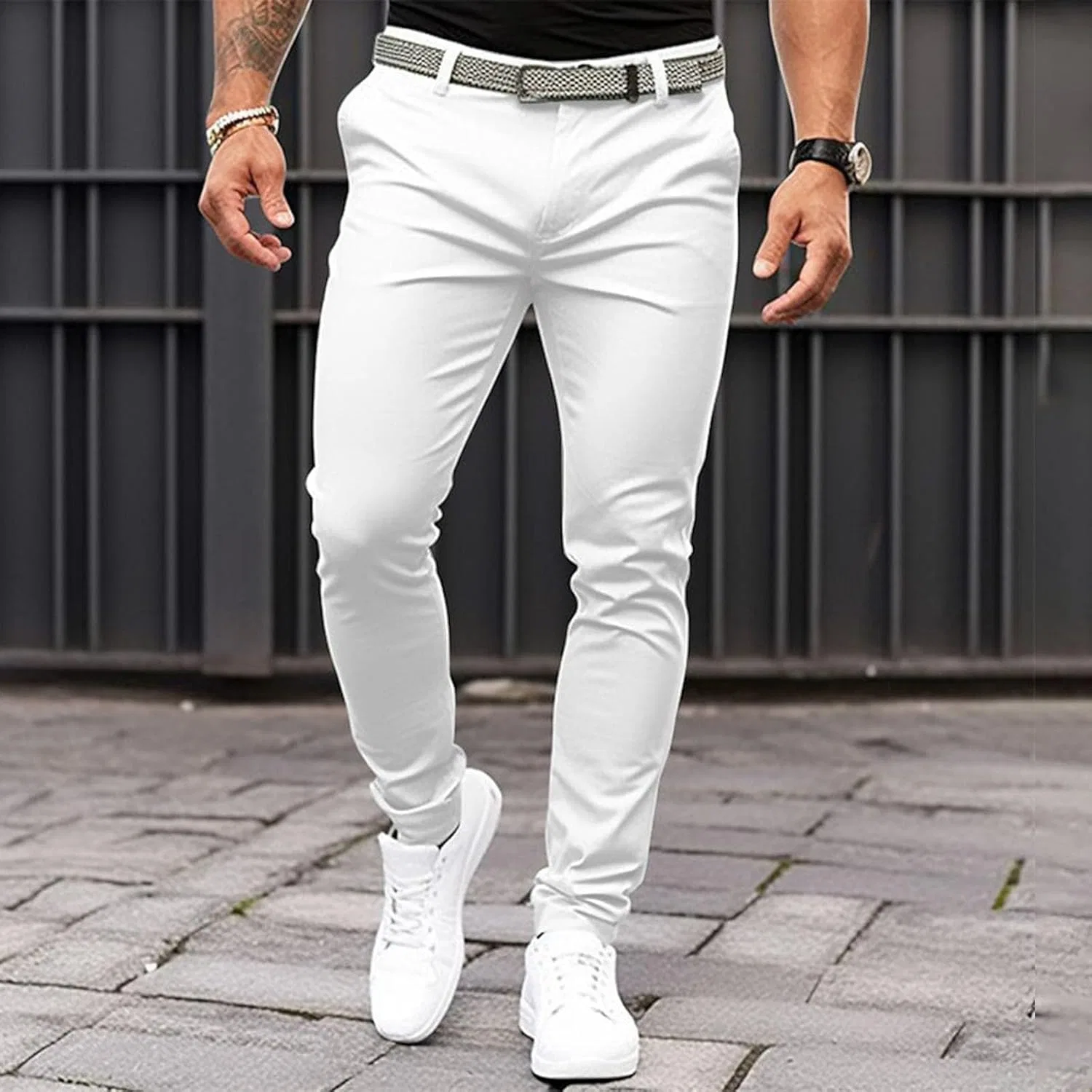 Джинсы Slim Fit, белые — фото 2