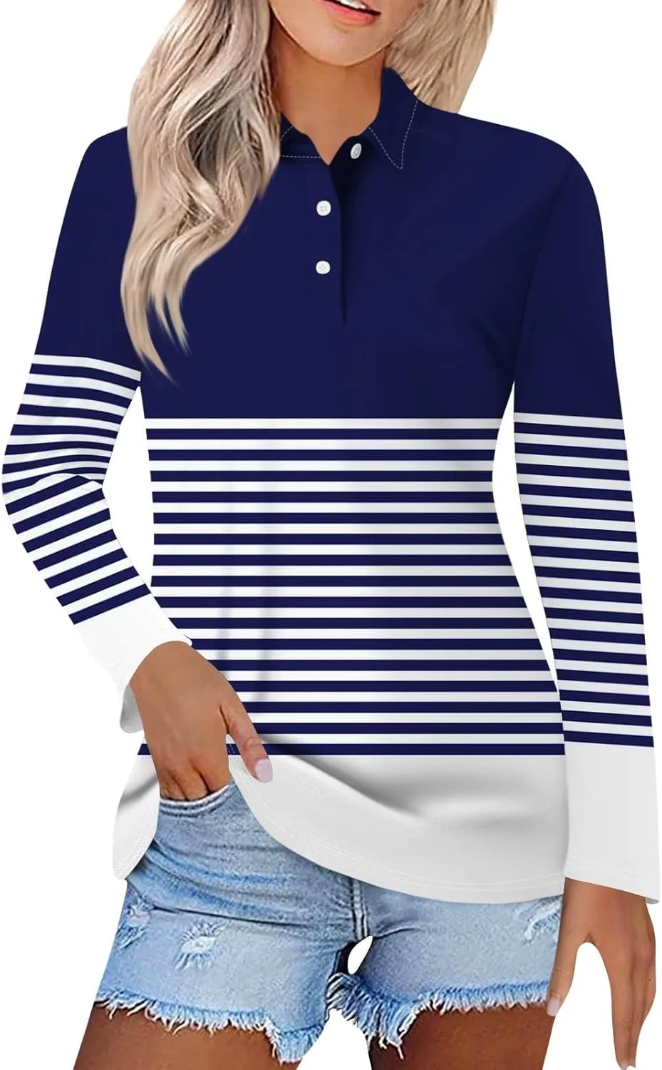 

Женская поло для гольфа с длинным рукавом, легкая и дышащая Kenvina