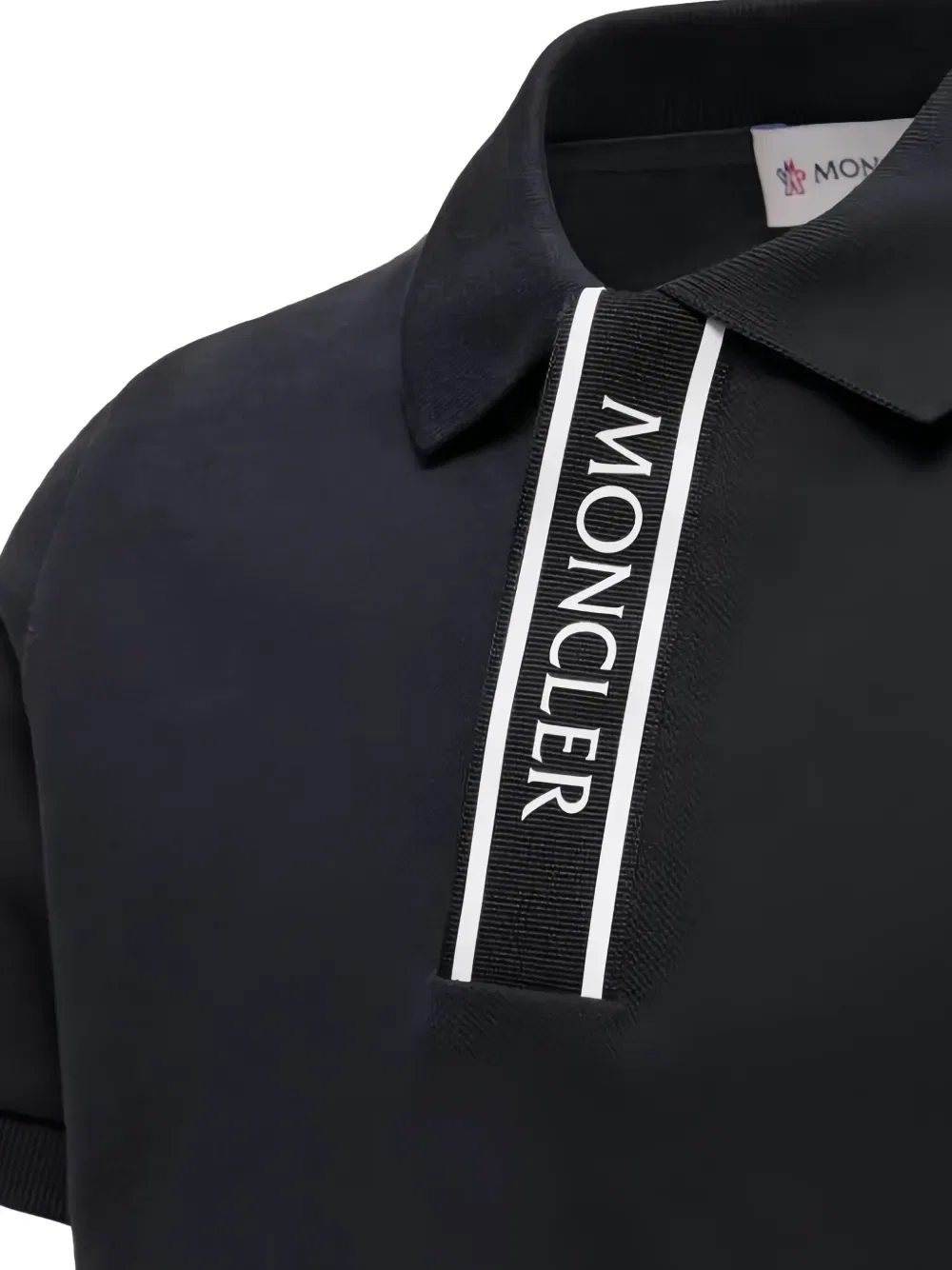 Рубашка поло с логотипом Moncler Enfant, черный — фото 3